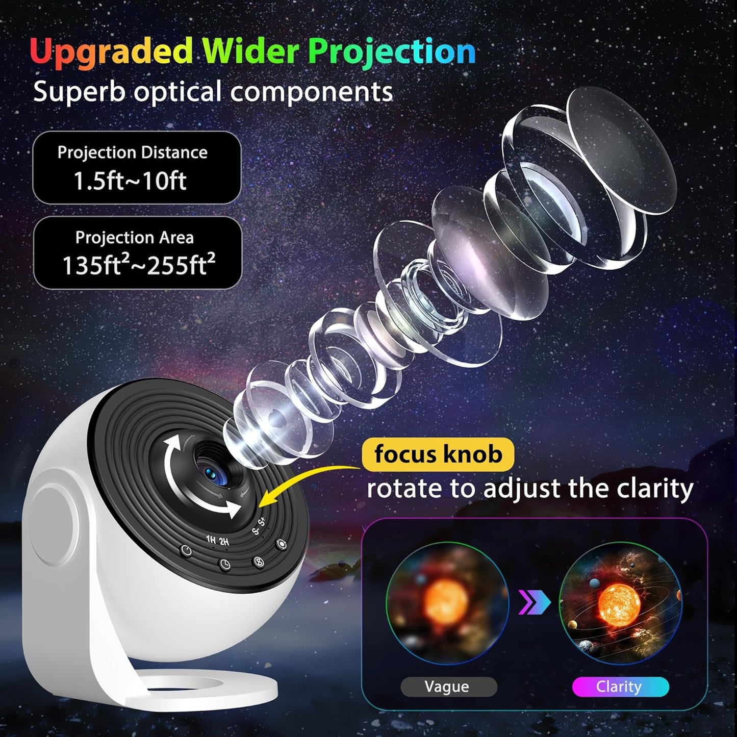 π Galaxy Projector Pro π | 12-in-1 Star & Planetarium Light π | HD Film Discs π | 360Β° Rotation π | Adjustable Focus π― | Auto Timer β° | Easy 4-Button Control π | Perfect for Kids & Adults πβ¨