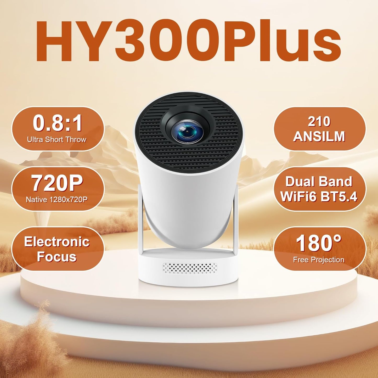 ๐ฌ Mini 4K Smart Projector with WiFi & Bluetooth 5.4 ๐ฅ | Netflix Certified ๐ฟ Android 11 ๐ฑ Voice Control ๐๏ธ Auto Keystone ๐ง Air Mouse Remote ๐น๏ธ โ Home Cinema & Bedroom Magic (HY300Plus)