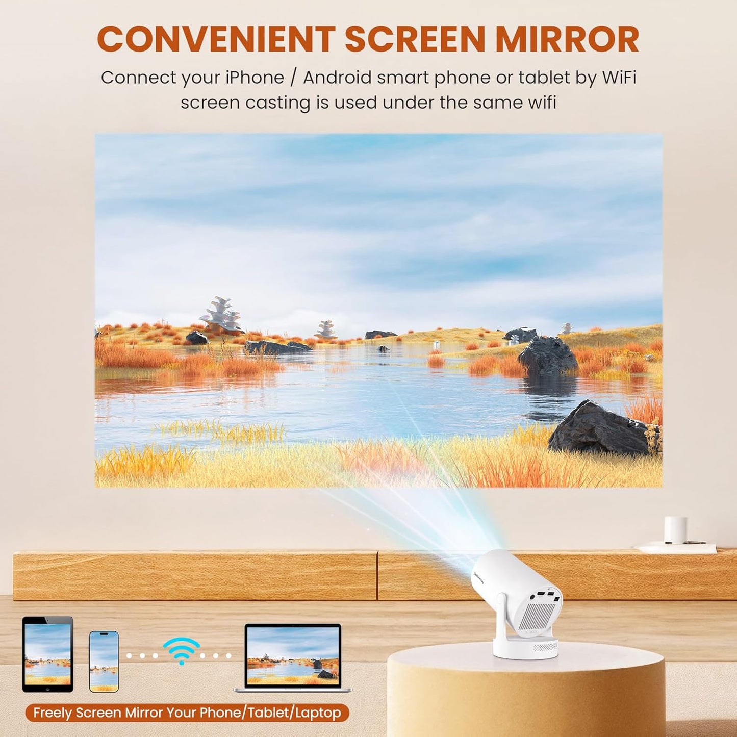๐ฌ Mini 4K Smart Projector with WiFi & Bluetooth 5.4 ๐ฅ | Netflix Certified ๐ฟ Android 11 ๐ฑ Voice Control ๐๏ธ Auto Keystone ๐ง Air Mouse Remote ๐น๏ธ โ Home Cinema & Bedroom Magic (HY300Plus)