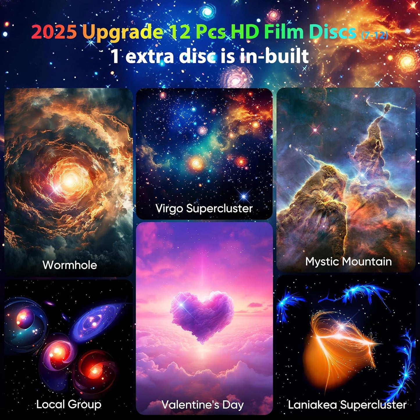 π Galaxy Projector Pro π | 12-in-1 Star & Planetarium Light π | HD Film Discs π | 360Β° Rotation π | Adjustable Focus π― | Auto Timer β° | Easy 4-Button Control π | Perfect for Kids & Adults πβ¨