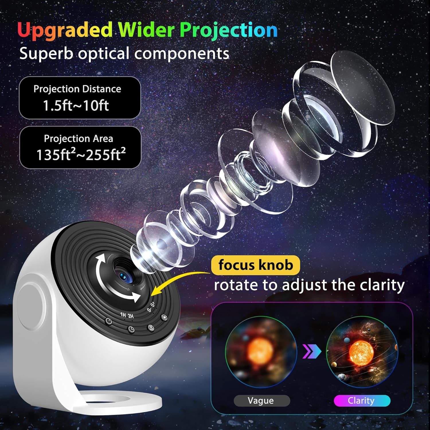 🌌 Galaxy Projector Pro 🌠 | 12-in-1 Star & Planetarium Light 🌍 | HD Film Discs 🎞 | 360° Rotation 🔄 | Adjustable Focus 🎯 | Auto Timer ⏰ | Easy 4-Button Control 🔘 | Perfect for Kids & Adults 🛏✨
