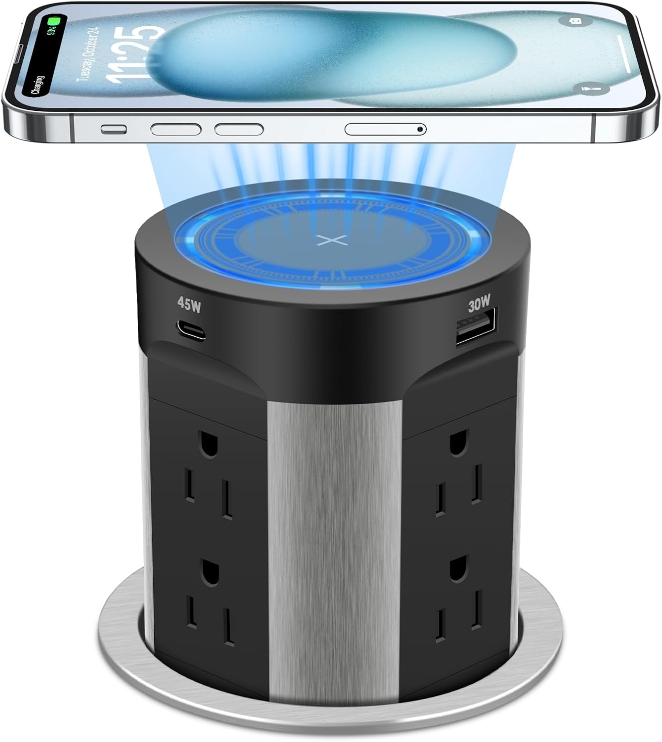 ⚡️ 4-Inch Pop-Up Outlet for Countertops 🏠 | 17-in-1 Power Hub 🔌 w/ 45W USB ⚙️ 15W Wireless Charger 📱 12 Outlets + 4 USB Ports 🔋 Tamper-Resistant 🛡️ – Perfect for Home, Office & Kitchen 🍳🖥️