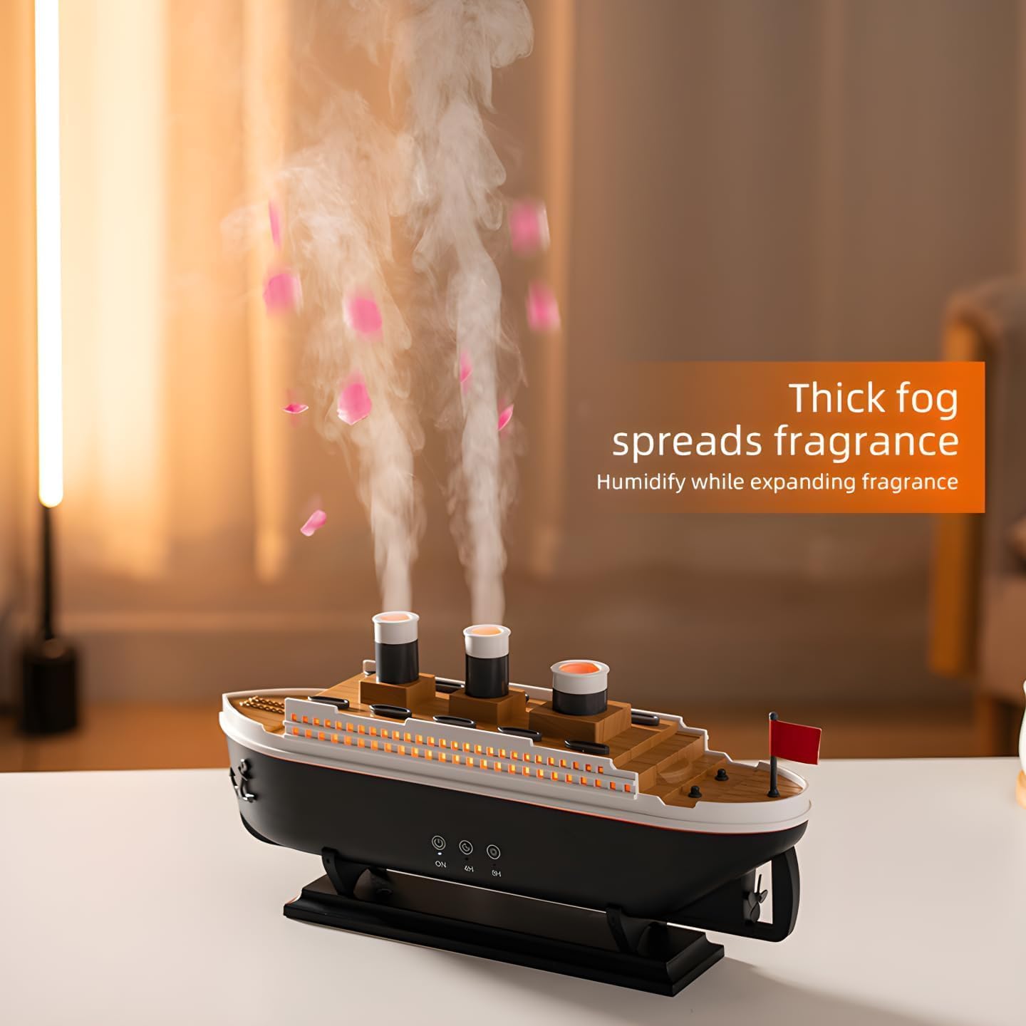 🚢 Titanic Humidifier & Aroma Diffuser 🌫 | 250ML Cool Mist 💧 | 7 LED Lights 🌈 | Remote-Controlled 🎮 | Auto Shut-Off 💤 – Perfect for Bedroom, Office & More! 🏠✨