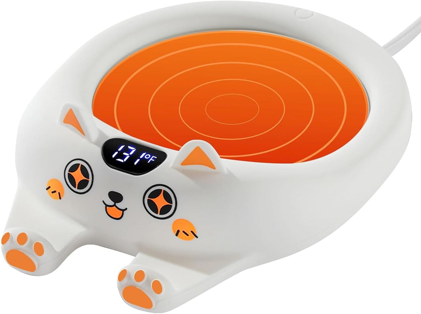 ☕ Coffee Mug Warmer & 🐱 Cute Cat Mug Gift Set – 🔥 Auto Shut-Off Desk Warmer with 3 Heat Settings – 🕯 Beverage & Candle Warmer – 🎁 Perfect Christmas or Birthday Gift for Cat Lovers & Coffee Fans 🎄