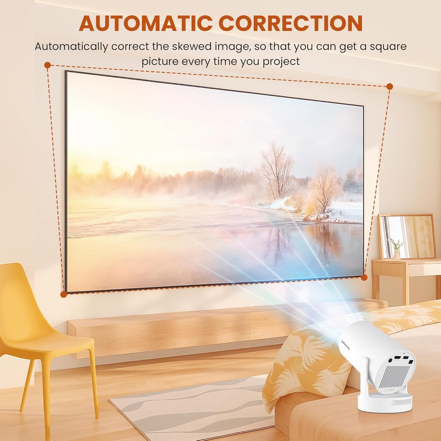 🎬 Mini 4K Smart Projector with WiFi & Bluetooth 5.4 🔥 | Netflix Certified 🍿 Android 11 📱 Voice Control 🎙️ Auto Keystone 🔧 Air Mouse Remote 🕹️ – Home Cinema & Bedroom Magic (HY300Plus)