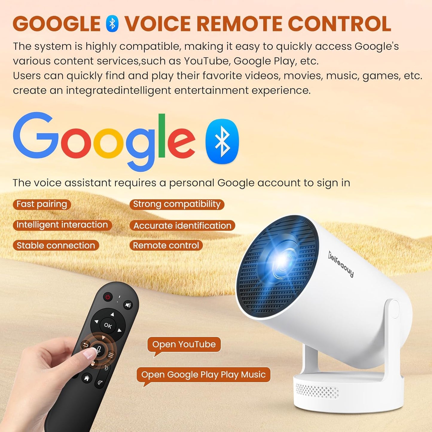 🎬 Mini 4K Smart Projector with WiFi & Bluetooth 5.4 🔥 | Netflix Certified 🍿 Android 11 📱 Voice Control 🎙️ Auto Keystone 🔧 Air Mouse Remote 🕹️ – Home Cinema & Bedroom Magic (HY300Plus)