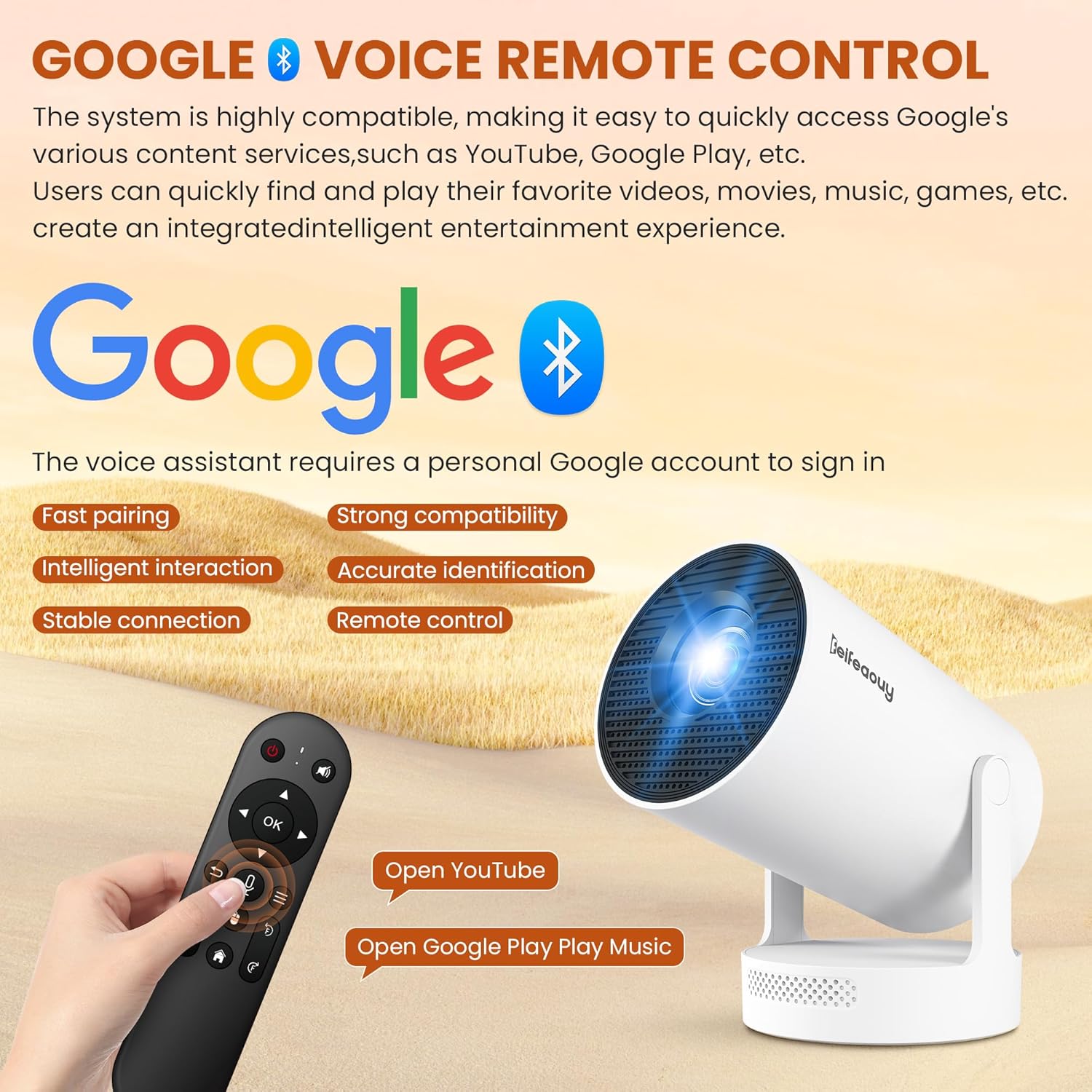 🎬 Mini 4K Smart Projector with WiFi & Bluetooth 5.4 🔥 | Netflix Certified 🍿 Android 11 📱 Voice Control 🎙️ Auto Keystone 🔧 Air Mouse Remote 🕹️ – Home Cinema & Bedroom Magic (HY300Plus)