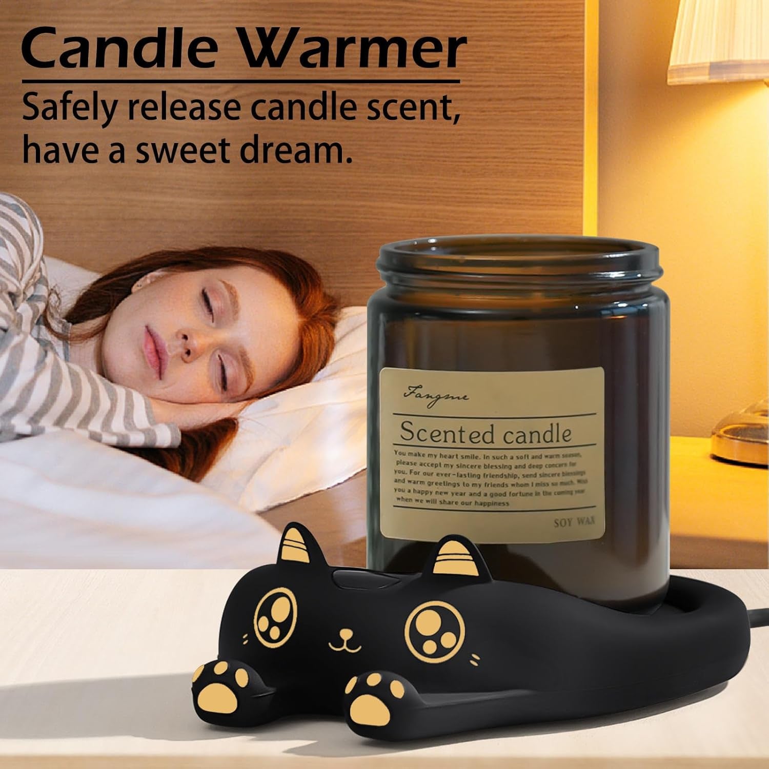 ☕ Coffee Mug Warmer & 🐱 Cute Cat Mug Gift Set – 🔥 Auto Shut-Off Desk Warmer with 3 Heat Settings – 🕯 Beverage & Candle Warmer – 🎁 Perfect Christmas or Birthday Gift for Cat Lovers & Coffee Fans 🎄