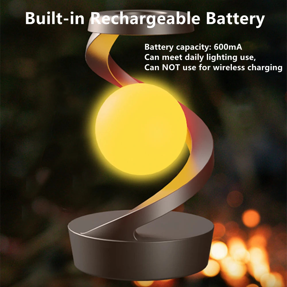 🌕 Mesmerizing Floating Moon Lamp – 3D Levitating LED Ball ✨ | Spins in Air 💫 | RGB Colors 🌈 | Wireless Phone Charger ⚡ | The Ultimate Table Lamp Vibe 🛋