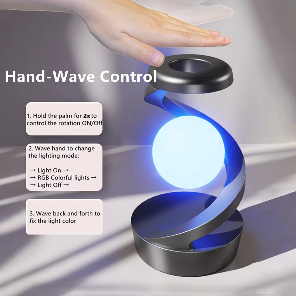 🌕 Mesmerizing Floating Moon Lamp – 3D Levitating LED Ball ✨ | Spins in Air 💫 | RGB Colors 🌈 | Wireless Phone Charger ⚡ | The Ultimate Table Lamp Vibe 🛋